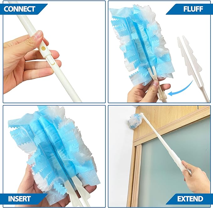 KEUYE Replacement Handles Compatible with Swiffer Duster | Duster Refill Extended Handle, Adjustable Length Handles Only