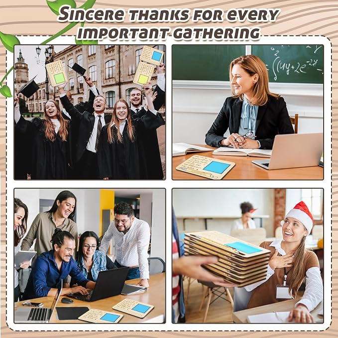 Kosiz 10 Set Back to School Teacher Gifts Bulk May You Be Proud Wooden Sticky Note Holder Set Employee Coworkers Appreciation Thank You Gifts for Teacher Team Staff Office Supplies