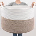 Goodpick Large Woven Blanket Basket Living Room & Playroom, 85L | 21.7 x 21.7 x 13.8 In Woven Basket for Storage, Kids Toy Storage for Playroom, Laundry Basket for Towels, Mele