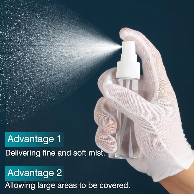 6 Pack Small Spray Bottles Travel Size 2.7oz - Fine Mist Mini Empty Sprayer | Refillable Plastic Spray Bottles, TSA Approved Travel Bottle Set - Leak Proof - for Hair, Face Toner, Plants, Cleaning