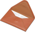 HISCOW Envelope Business Card Case with Magnet Closure - Italian Calfskin (Tan)