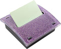 Framendino, Bling Self Sticky Note Holder 3 x 3 Inch Crystal Post It Notes Dispenser for Office Home Desk Accessories (Purple)