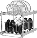 2-Tier Pots and Pans Organizer Under Cabinet Kitchen 15" W *22" D | Pull out Cabinet Organizer for Pots, Pans, and Lid Cookware, Adjustable Heavy Duty Wire Pan and Pot Rack, Full-Extension Rail