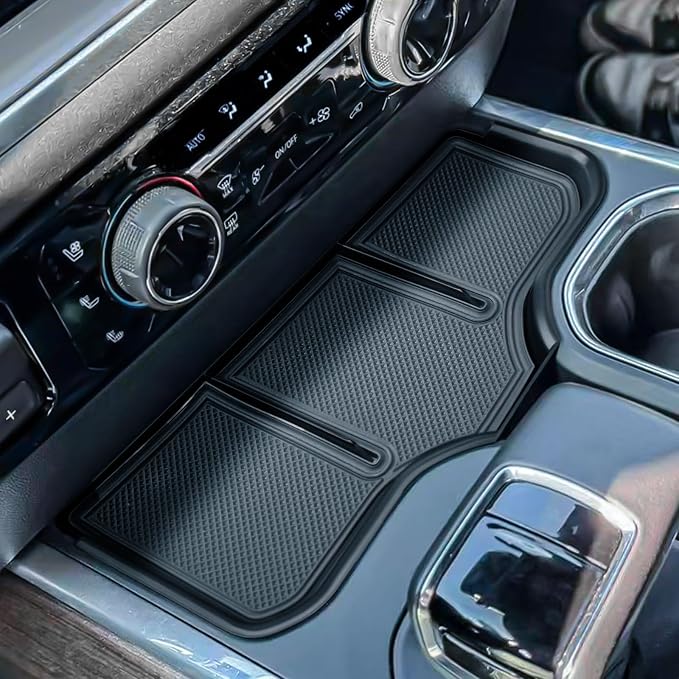 Center Console Organizer for 2023-2026 Chevy Silverado 1500 Accessories | Silverado Middle Insert Tray, Console Cubby Cover, Interior Accessories, Non-Slip Mats, Fits Full Console w/Bucket Seats ONLY