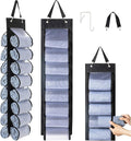 DHSFKBE Legging Organizer Storage, T-Shirt Organizer, Foldable Hanging Closet Organizer, Hanging Clothes Organizer with 16 Roll Compartments for Yoga Clothes, Shirt (Black)