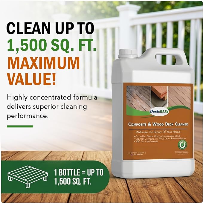 DeckMAX Concentrated Composite & Wood Deck Cleaner - Nation’s Leading Wood & Composite Deck Cleaner Recommended by Manufacturers, Distributors & Contractors