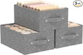 Collapsible Storage Bins, Fabric Organizer Baskets, Cube Boxes for Organizing Home, Office and Closet, Grey, 3 Pack, 13.0x9.0x5.5in