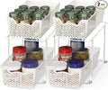 Simple Houseware Cabinet 2 Tier Perforated Basket Drawer, White - 2 Pack