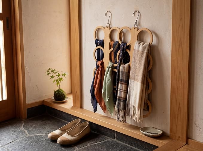 Scarf Hanger Holder Organizer Tank Top Hanger 8 Hook Space Saving Closet Accessory for Closet, Dorm & Home,Scarfs,Ties (1, Full Round Closed Hanger)