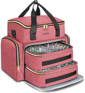 YOREPEK XL Nail Polish Organizer Case for 96 to 100+ Bottles, Pink | Nail Organizer With 96 Slots Foam Inserts, Travel Nail Tech Carrying Case with Adjustable Space for Gel Dip Powder Tips Set