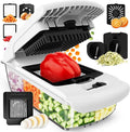 Fullstar Vegetable Chopper & Mandoline Slicer for Kitchen - Food Chopper with Container, Cheese Grater, Home Essentials & Kitchen Gadgets (7 in 1, White)