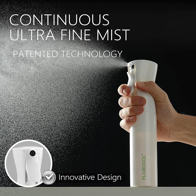 FLAIROSOL OLIVIA SIGNATURE Oil Sprayer, 200ml Glass, Black | Portion control mist for air fryer, salad, BBQ, refillable & reusable, fine mist olive oil kitchen sprayer, anti-drip