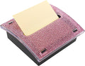 Framendino, Bling Self Sticky Note Holder 3 x 3 Inch Crystal Post It Notes Dispenser for Office Home Desk Accessories (Pink)