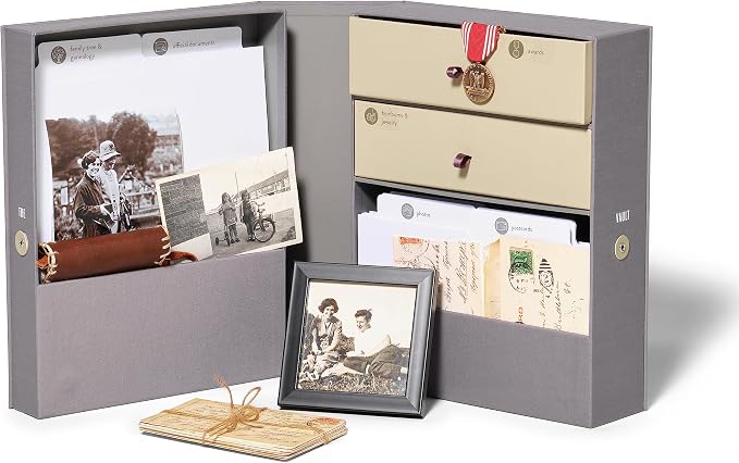 Savor | Personalized Family Archives Keepsake Organizer | Keep Treasured Heirlooms, Genealogy, Ancestry, Birthplace and Tree Documents Organized and Safe in One Convenient Home