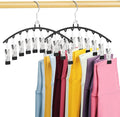 Legging Hangers for Closet Organizer, Space Saving Metal Legging Hanger(2) | capable of Hanging 20 pairs of Pants, Shorts, or Scarf, Legging Organizer for Closet Hanging, Black