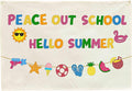 Welcome Party Banner Decor Accessories-Rectangular Canvas Banner Poster Wall Sign-Entryway Outdoor Garden Front Door Flag-Birthday Anniversary Wedding Christmas Gift-Peace Our School Hello