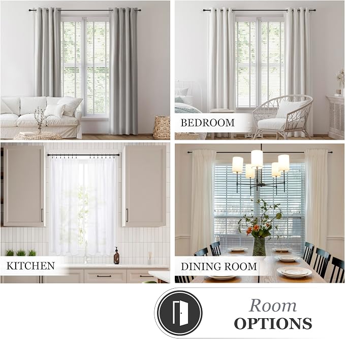 Kenney Chelsea Ball End Window Curtain Rod, Adjustable Curtain Rod for Windows 28 to 48 Inches, Extendable Curtain Rod Set, White Curtain Rod, Curtain Rods 2 Pack