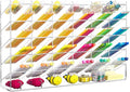 BEYGORM Acrylic Vertical Marker Organizer for 375 Markers with 31 Compartments, Clear Angled Pen & Pencil Holder, Large Desk Stationery & Art Supply Storage for Office & School (17.9x 12.4 x 4 Inch)