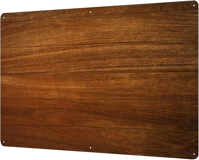 17.5X11.5inch Large Stainless Steel Plate for Magnets, 3M Adhesive Back, Mounting Screws, Ideal for Magnetic Shelf, Spice Holders, Colorful Magnets as a Gift (Timber, 1 Pack)