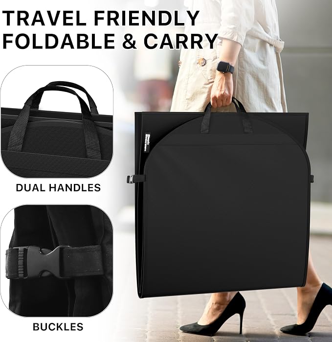 Simple Houseware 2 Pack 60'' Travel Garment Bag for Suits, Dresses, Coats, Tuxedos, Heavy Duty 300D Polyester