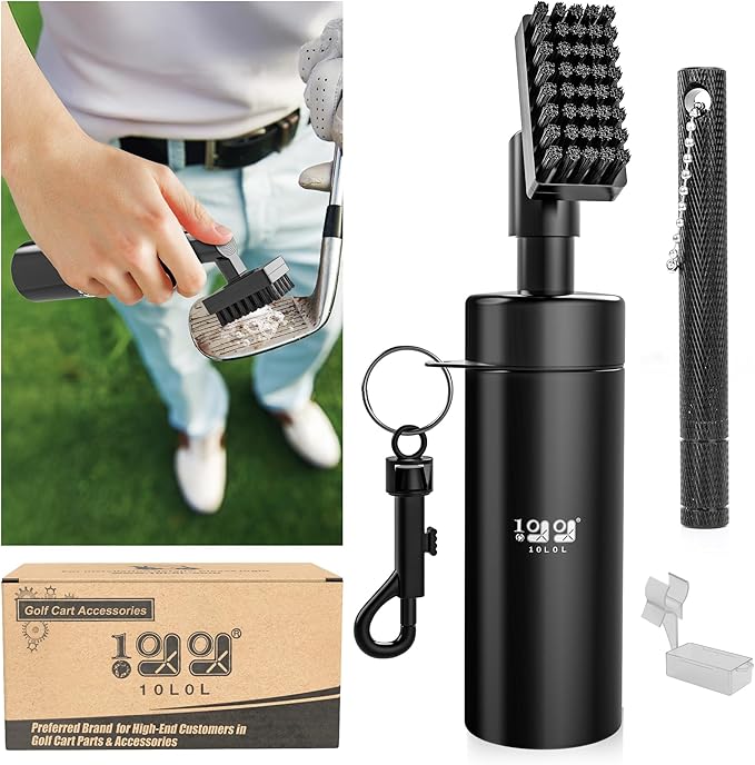 10L0L Golf Club Cleaner Brush, 2-in-1 Golf Club Cleaning Kit Includes Golf Club Brush wtih 5 oz Water Bottle & Groove Sharpener Tool, Essential Golf Accessories & Gifts for Golfers