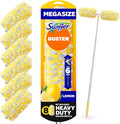 Swiffer Duster Kit with 6 ft Super Extendable Handle, Heavy Duty Starter Kit with 8 Refills, Lemon Scent