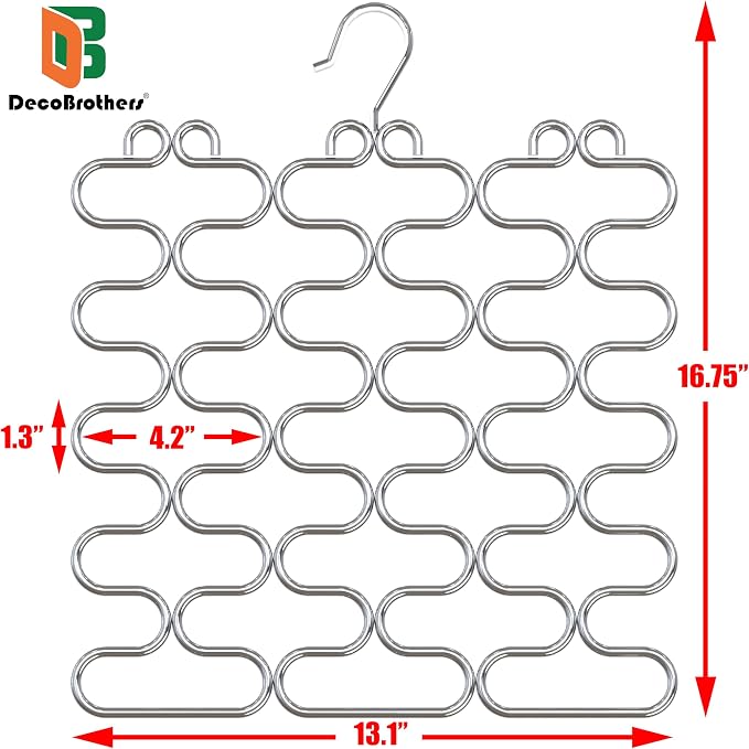 Deco Brothers Scarf Hanger for Closet, 23 Loop, Chrome