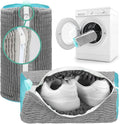ZENO Shoe Washing Machine Bag - 2pcs - Laundry Shoe Bag for Washer and Dryer - 2pc Reusable Sneaker Cleaning Sack for All type of Tennis - Reinforced Zipper, 360° Deep Cleaning (Gray)