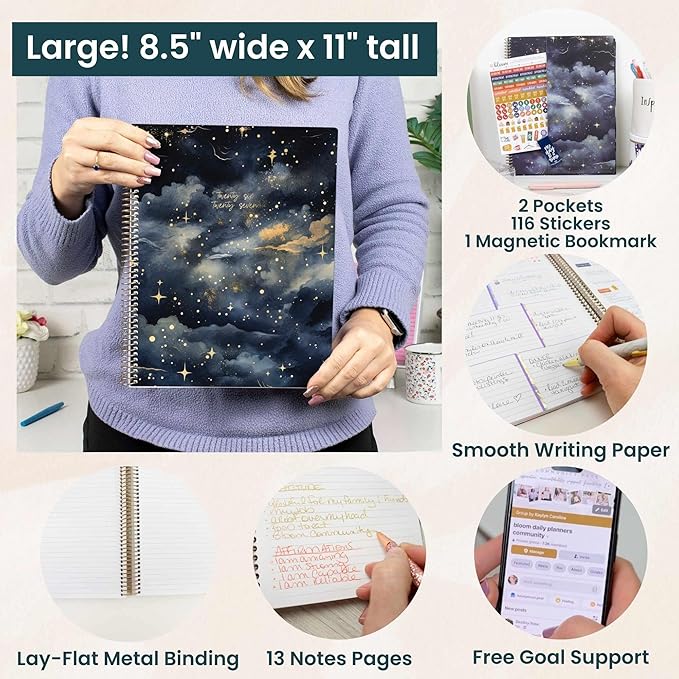 bloom daily planners 2026-2027 (8.5" x 11") Academic Year Day Planner (July 2026 - July 2027) - 13 Months Weekly & Monthly Dated Agenda Organizer with Stickers & Tabs - Midnight Sky