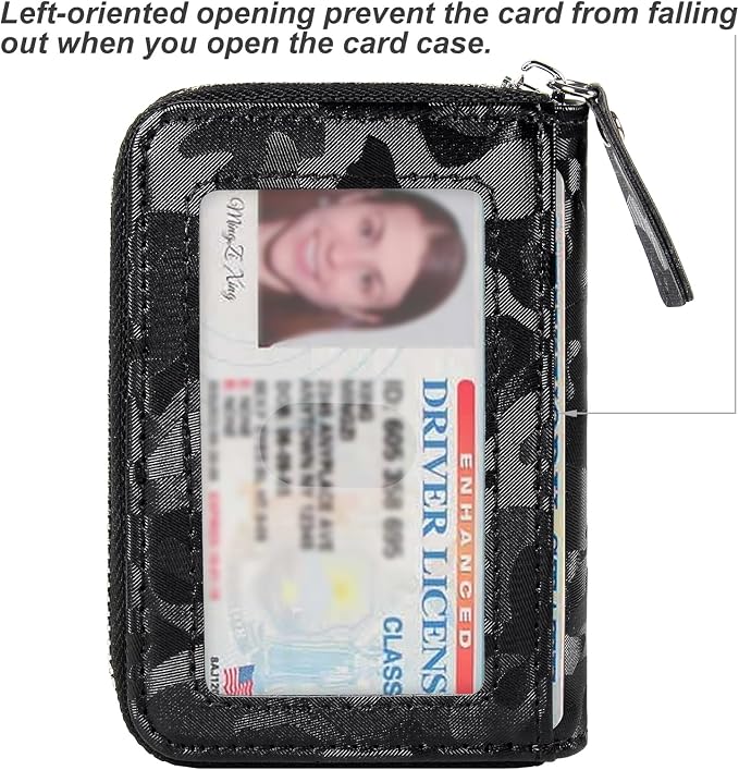 Credit Card Wallet, RFID Card Case Wallet, Zipper Card Cases Holder for Men Women, RFID Blocking, KeyChain Wallet, Compact Size Card Organizer Case for Women