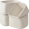 ICERZCZ Storage Baskets for Organizing & Shelves, Woven Cotton Rope Organization Bins for Dog Toys, Clothes, Books, Nursery Organizer, 15" Lx11''Wx9.5''H, (4 Packs) Off White