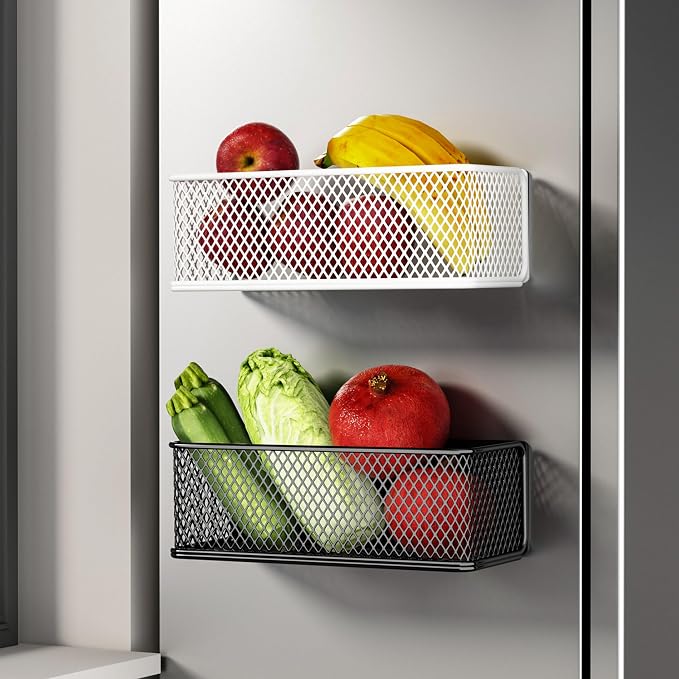 Buyyyit Magnetic Basket Bins Fridge Organizer Pencil Holder - Whiteboard Accessories for Home Kitchen Organization