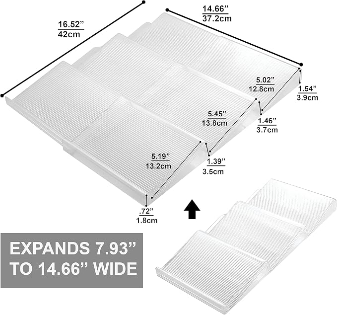 BaHoki Essentials 3 Tier Spice Rack- Kitchen Drawer Organizer - Clear Plastic Storage Rack for Kitchen Pantry - Perfect for Salt, Pepper, Spices and Seasonings (Pack of 2)