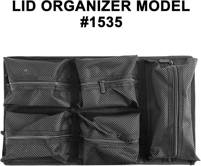 UPGRADED LAFENLIN Lid Organizer for Pelican 1535 Case [No More Clutter] - 5-Pocket Thick Mesh Panel for Photographers & Field Technicians, Installs with Screws & Hook and Loop, Secures Gear in Transit