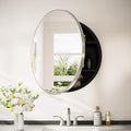 Keonjinn 28 x 28 in Round Medicine Cabinets for Bathroom, Brushed Nickel Surface Mount Medicine Cabinet, Circle Medicine Cabinet with Mirror, Adjustable Shelves Framed Bathroom Mirror with Storage