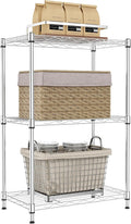 IZEUK 3 Tier Metal Wire Shelving Rack Storage Shelves for Kitchen, Bedroom, Living Room or Laundry Room, Chrome, 17.7" W x 11.8" D x 28.8" H