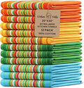 Urban Villa Kitchen Towels 100% Cotton Dish Towels for Kitchen(Set of 12)20”x30” Dish Cloths Highly Absorbent Kitchen Linen Set with Hanging Loop Perfect for Drying Dishes Cleaning Towels -Multi Color