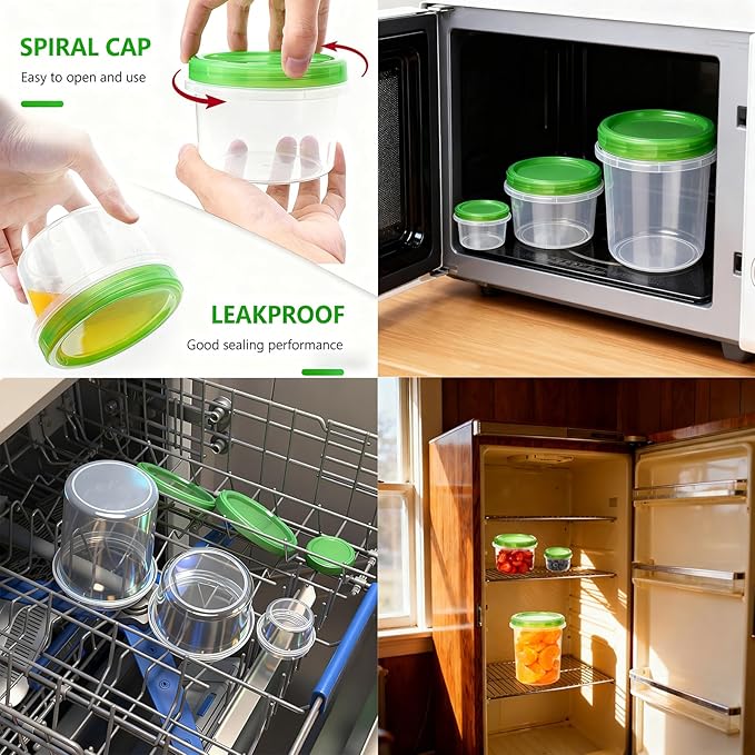 Airtight Food Storage Containers, 6 Pack 16 Oz, Leakproof, BPA-Free, Stackable Kitchen & Pantry Organizers for Dry Food, Meal Prep, Snacks, Leftovers, Microwave, Dishwasher and Freezer Safe