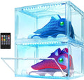 Oltraman LED Smart Shoe Boxes Display Case, Stackable Storage Organizers