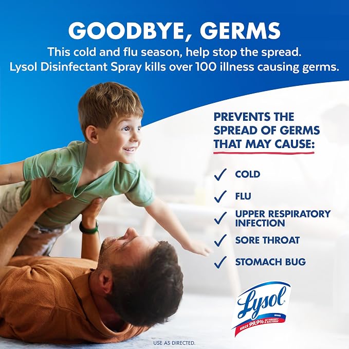 Lysol Disinfectant Spray, Household Cleaning Supplies, Disinfecting Multi-Purpose Room Spray, Antibacterial Sanitizer, Deodorizer, Kills Hantavirus, Crisp Linen, 12.5 Fl Oz (Pack of 2)