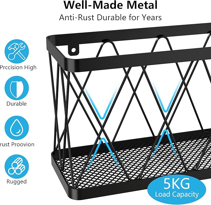 YIGII 3 Pack Adhesive Cabinet Door Organizer, Black Lid Organizer Inside Cabinet Door Storage, Slim Space Lid Holder Wall Mounted for Kitchen, Pantry, Bathroom