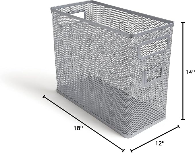 TRU RED Wire Mesh File Organizer, Silver – Vertical Desktop Sorter for Files, Folders & Mail