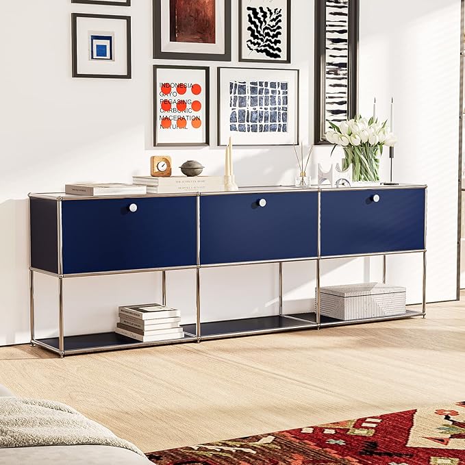 Modern Storage Cabinet Sideboard Versatile Free-Standing Organizer Cabinets for Home Office, Living Room, Bedroom, Kitchen, Garage