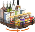 12" Large Lazy Susan Turntable Organizer - Rotating Spice Rack for Table Top, Wood Spice Cabinet Organizer for Pantry Kitchen Countertop Coffee Bar Cupboard Bathroom Vanity Storage
