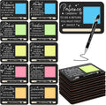Kosiz 10 Set Back to School Teacher Gifts Bulk Wooden Black Motivational Sticky Note Holder with Notes and Ballpoint Pen Thank You Appreciation Gifts for Teacher Back to School Party Supplies