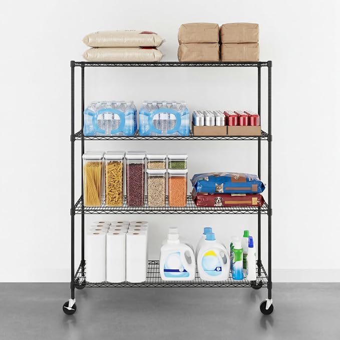 SafeRacks NSF 4-Tier Heavy Duty Steel Wire Rack w/Wheels (24"x60"x72")