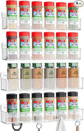 Nieifi Spice Rack Wall Mount, 4 Pack, Clear, 2 Inch Depth, Screw or Adhesive Installation, Spice Rack Organizer for Small Spice Jars, Suitable for Kitchen Cabinet or Pantry Door