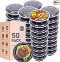 WGCC Meal Prep Containers with Lids - 50Pack 16OZ Meal Prep Bowls, Disposable Food Prep Containers, Round To Go Containers with Lids, BPA-Free, Freezer & Dishwasher Safe