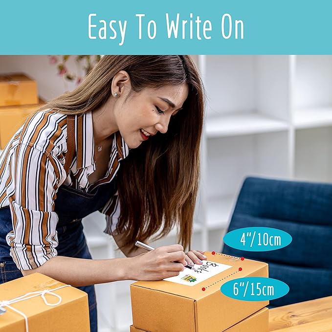 150 Large Size Removable Customizable Blank Labels, Water/Oil/Tear Resistant, No Residue for Home Organization Projects, Bins, Kitchen Storage Containers, Desk Items(6”x 4”)