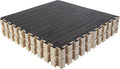 EVA Foam Floor Tiles 12-Pack - 48 SQFT Woodgrain Puzzle Mats for Floor - Interlocking Foam Tiles for Family Room or Gym Flooring by Stalwart (Black)